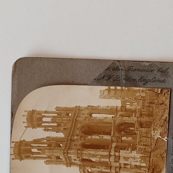 ANTIQUE Stereograph Card San Francisco after the Earthquake Old Jewish Synagogue - Picture 5 of 8